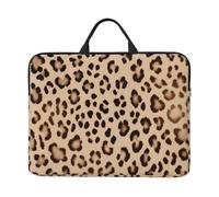 Brown Pattern Leopard Laptop Case Sleeve 14 inch Shockproof Protective Notebook Case Travel Laptop Bag with Handle Waterproof Computer Cover Briefcase Handbags for Men Women