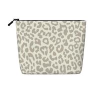 Brown Pattern Leopard Patterned Women's Cosmetic Bag, Single Layer Toiletry Bag, Suitable for Daily Storage, Travel, and Business Trips.