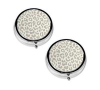 Brown Pattern Leopard Print Pill Box 3 Compartment Medicine Pill Case,Portable for Pocket Or Purse Pill Organizer Decorative Metal Medicine Vitamin Organizer Unique Gift