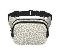 Brown Pattern Leopard Print Unisex Square Double Layer Waist Bag Trendy Crossbody Fanny Pack Travel Workouts, Black, One Size