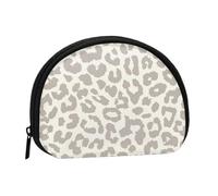Brown Pattern Leopard Print, Women's Storage Bag Shell Makeup Bag Small Coin Purse Shell Change Pouch