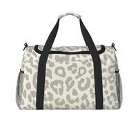 Brown Pattern Leopard Travel Duffel Bag for Women Men,Print Polyester Tote Hand Luggage Bag with Shoulder Strap