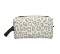 Brown Pattern Leopard Water-Resistant Travel Toiletry Organizer Bag, Large Capacity Portable Cosmetic Storage for Gym/Daily Essentials