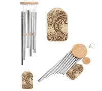 Brown Pattern Tree Wind Chimes for Outside Memorial Tuned Outdoor Windchimes Large Garden Decor Wind Chime with Melodious Sound for Mom Dad Grandma Home Garden Patio Decor