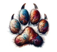 Brown Paw Print Vinyl Wall Decal Stickers, Cover Marks, Cat or Dog Graphics, 70mm Qty:6, Ideal for Phone, Cups & Mugs, Laptop, Toilet, Phone, Scrapbooking and More, Vibrant Art