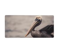 Brown Pelican Desk Mat 16 X 35.5 in, Large Gaming Mouse Pad Extended XXL Mouse Mat with Stitched Edges Non-Slip Long Desk Pad Protector, Waterproof Desktop Computer Keyboard Mat