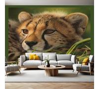 Brown Photo Wallpaper Animal Cheetah Wall Murals for Living Room Bedrooms Office Tv Background Wall Large Mural Poster 300 x 210 cm Home Decoration