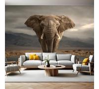 Brown Photo Wallpaper Animal Elephant and Road Wall Murals for Living Room Bedrooms Office Tv Background Wall Large Mural Poster 300 x 210 cm Home Decoration