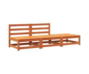(brown pine, 2x chair + footrest) vidaXL Garden Lounge Set Outdoor Lounge Set Corner Sofa Couch Solid Pinewood