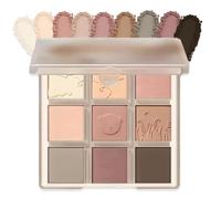 Brown & Pink Matte Eyeshadow Palette, 9-Color Natural Eye Shadows for Women, Long-Lasting Waterproof & Smudge-Proof, Highly Pigmented & Blendable, Travel-Size Compact, for Makeup Lovers