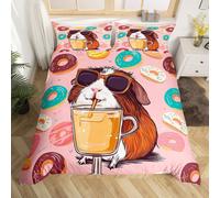 (Brown Pink, Super King(No Comforter)) Homewish Pink Monkey Bedding Set Double,Jungle Animals Monkey Duvet Cover Cute Leaves Banana Comforter Cover Wildlife Natural Bed Cover for Kids Boys