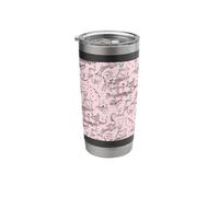 Brown & Pink Woodland Creatures Toile Bear Rabbit Deer Fox Stainless Steel Insulated Tumbler