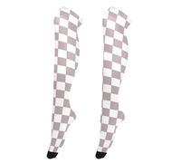Brown Plaid Textured Pattern Over The Knee Tights Socks for Women Soft And Comfortable Over The Knee Baseball Socks for Working Women knee high leg warmers for Halloween Cosplay Party Festival