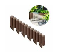 Brown Plastic Palisade Garden Edging 230cm x 25.5cm Lawn Border