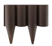 Brown Plastic Palisade Lawn Edging With Wood Effect 2.5 M Set (10 Pieces)