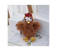 (Brown) Plush Cute Chicken Keychain Long Fur Adorable Girls Bag Charm Pp Cotton Filling