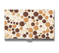 Brown Polka Dot Pattern Business Card Case Business Card Storage Slim Metal Credit Card Wallet Multi Functional Flip Cover Minimalist Wallet Card for Men And Women