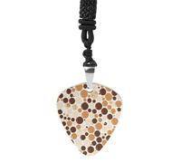 Brown Polka Dot Pattern Guitar Pick Necklace Exquisite Cool Pendant Necklaces Titanium Steel Personalized Necklaces Fashion Guitar Pick Holder Necklace Unisex Unique Gifts