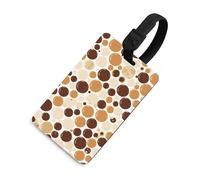 Brown Polka Dot Pattern Luggage Tag Classic Personalized Repeated Luggage Tag Cute Unique Travel Essentials Identifiers for Women Men Baggage Backpack Handbag Suitcase, Black-style, One Size