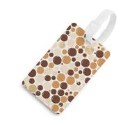 Brown Polka Dot Pattern Luggage Tag Classic Personalized Repeated Luggage Tag Cute Unique Travel Essentials Identifiers for Women Men Baggage Backpack Handbag Suitcase, White-style, One Size