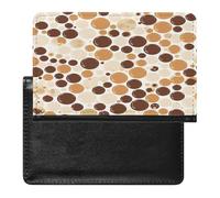 Brown Polka Dot Pattern Passport Holder Passport Wallet Document Organizer Protector PU Leather Card Slot Travel Accessories