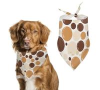Brown Polka Dot Pattern Pet Scarf Adjustable Pet Accessories Triangular Scarf Washable Floral Print Puppy Bib Bandana Stylish Comfortable Cat Scarves for Holiday Scarfs