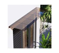 Brown Polycarbonate Awning for Exterior Window 50x130cm (19.7"x51") - Durable Patio Entrance Canopy Weather Protection Stylish Leaf Design Outdoor Shelter