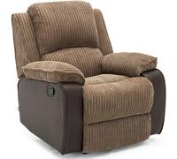 Postana Jumbo Cord Fabric Manual Reclining Lounge Recliner Chair More4Homes Brown One Size