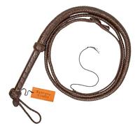 Brown Premium cowhide leather bullwhip 4 to 8 feet / 1.21 to 2.4 length braided in 12 plaits top grain cowhide Leather whip loaded cracking loud horse riding cattle (6 feet (1.8 meter))
