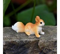 (brown, Prone Position) 1pc, Creative Cute Healing Realistic Little Squirrel,big Tail Squirrel, Frolicking Squirrel Resin Handicraft Ornaments.