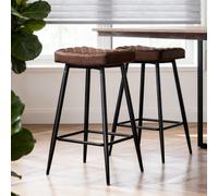 (Brown(PU), 2PCS) 2/4PCS Round Velvet Bar Pub Stools Chairs Seats