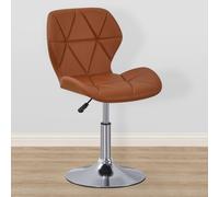 (Brown PU) Charles Jacobs Small Swivel Chair | Home Office Furniture
