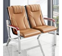 Brown PU Leather Waiting Room Bench Set 2-Seat Office Reception Chairs with Armrests & Backrests Ideal for Clinic Hospital Airport Salon Bank Furniture