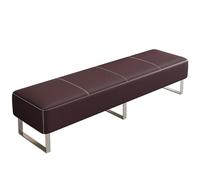 Brown PU Leather Waiting Room Bench Upholstered Office Guest Seating for Lobby Conference Salon Barbershop Airport Bank120x40x40cm