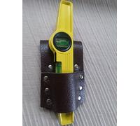 Brown Pure Leather Level Holder Scaffolding Tools 10'' Magnetic Level 250mm + Single Frog Holder
