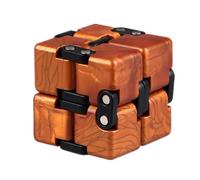 (brown) QiYi 2x2 Crazy Cube 2x2x2 Endless Magic Infinite Cube Relax Relieve Pressure 2 Layers Cube Puzzle Toys For Children Gift