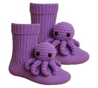 Brown Raccoon 3D Knit Animal Socks 2026 New Novelty Floor Sock for Christmas Cute Hand Crochet Winter Warm socks Adults Breathable Black White Crocheted Stockings Wine Orange Blue Anti Sweat Design