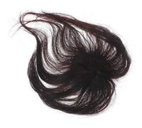 Brown Real Hair Topper for Women, Cover White Hair Naturally | Elegant Natural Style, Comfortable to Wear and Remove, Versatile Use, Space Buns Hair Clips Included