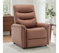 Brown Recliner Chair In Faux Leather
