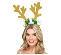 Brown Reindeer Antlers Headband Christmas Fancy Dress Unisex Adult One Size