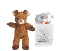 Brown Reindeer - Soft Plush Toy - 10 inch / 25cm - Build Your own Teddy Bear - Party Kit