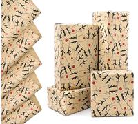 Brown Reindeer Xmas Wrapping Paper, QRTDXP 5pcs 50cm*70cm Xmas ECO Wrapping Paper with Elk Head Sheets Design for Christmas Day Wedding Graduation
