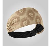 Brown Retro Lions Minimalist Cooling Running Headband Elastic Hairbands for Workouts Basketball Football