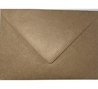 Brown Ribbed Envelopes (100gsm) Perfect for Christmas Cards, Greeting Cards, Wedding Invitations, Gift vouchers, Crafts and More (28, C6 (114mm x 162mm))