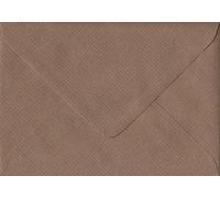 Brown Ribbed G5 133mm x 184mm Gummed Colour Greeting Card Envelopes 100gsm (Pack of 100)