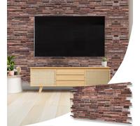 (Brown Rock Stone, Set of 10) 3D Wall Panels (96x48cm) Brick & Stone Effect Wall Panelling