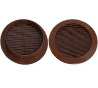 Brown Round Air Vent Grille 125mm With Fly Screen