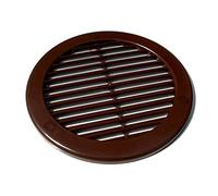 Brown Round Air Vent Grille - 150mm - with Flange and Fly Screen - Circle Duct Cover.