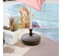 (Brown, Round) Garden Patio Parasol Base Beach Umbrella Stand