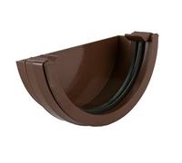 Brown Round Gutter - External Stop End - Gutter Accessories
